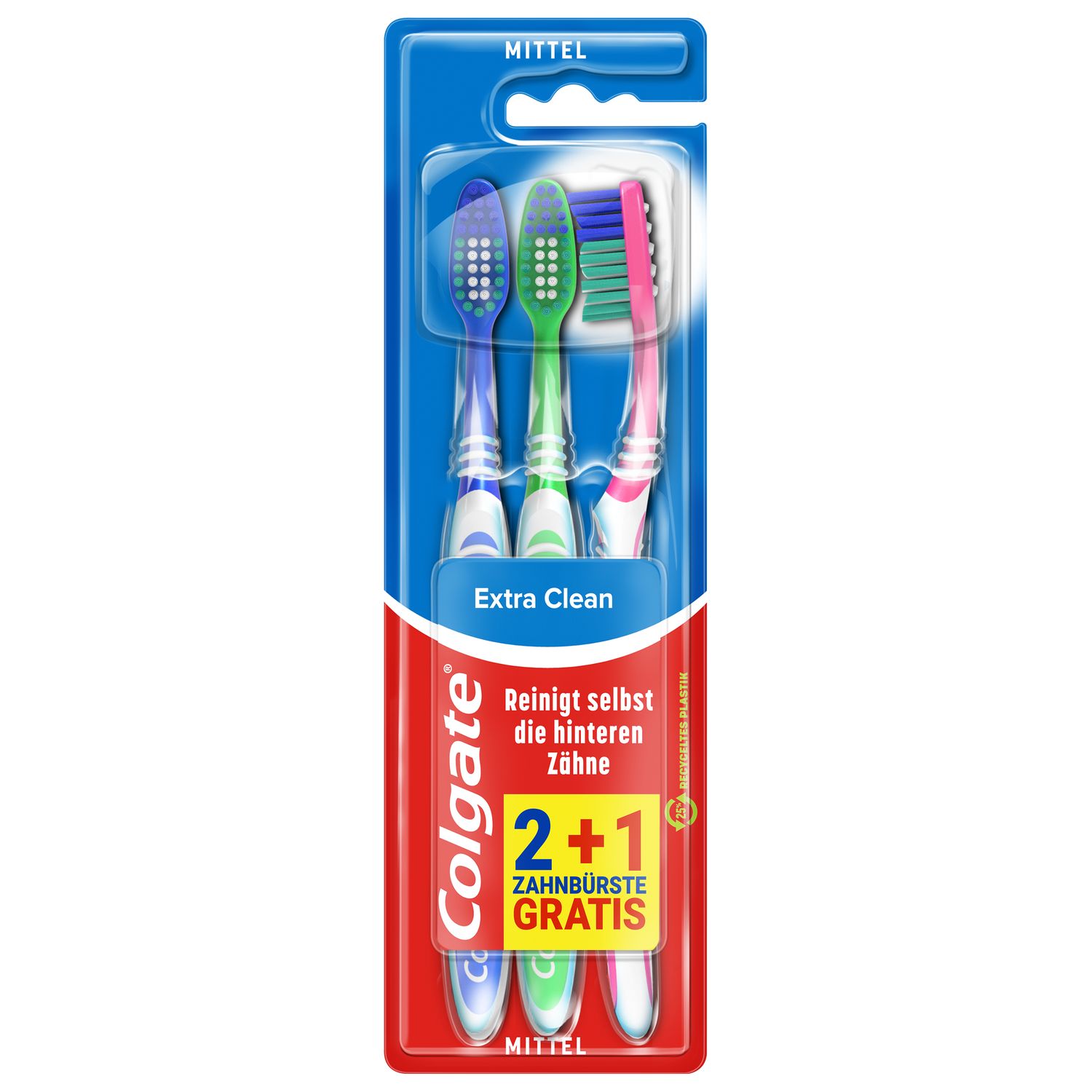 Colgate Zahnbürste Extra Clean, 3 Stück
